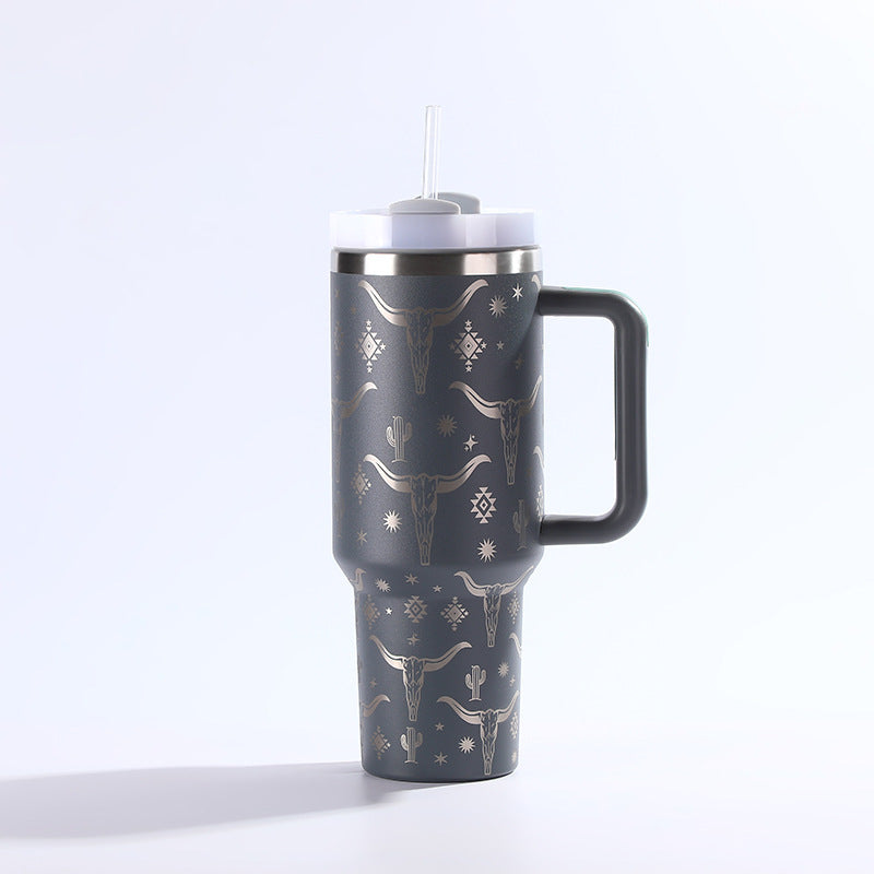 Wholesale Tumbler 40oz Stainless Steel Laser Bull Head Western Style Ice Bullies Cup